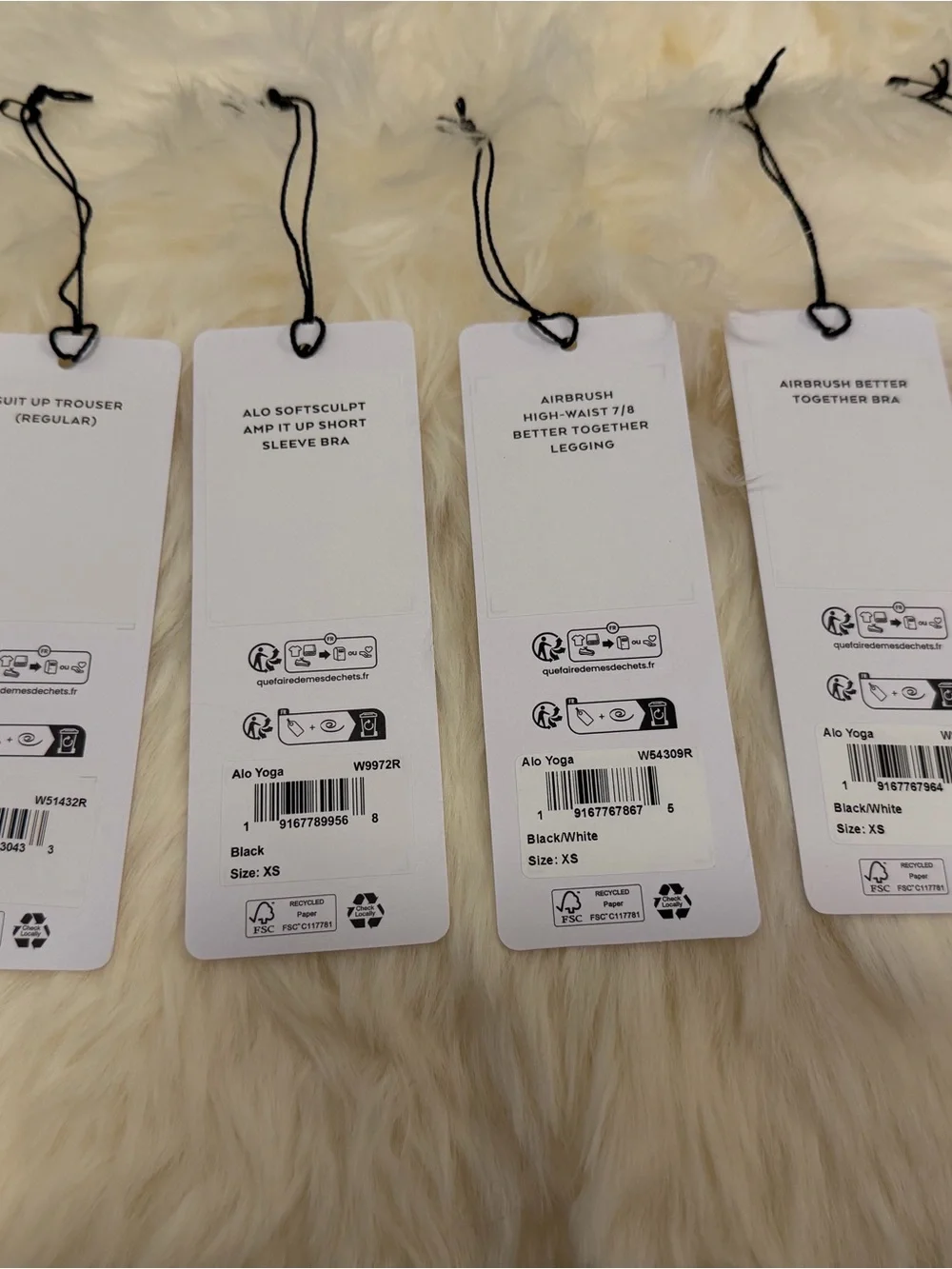 Authentic Alo White Logo Hang Tags - Set of 6